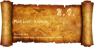 Matisz Vince névjegykártya