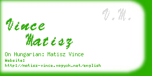 vince matisz business card